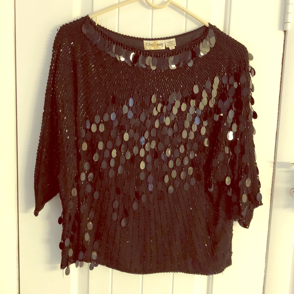 Oleg Cassini vintage beaded blouse